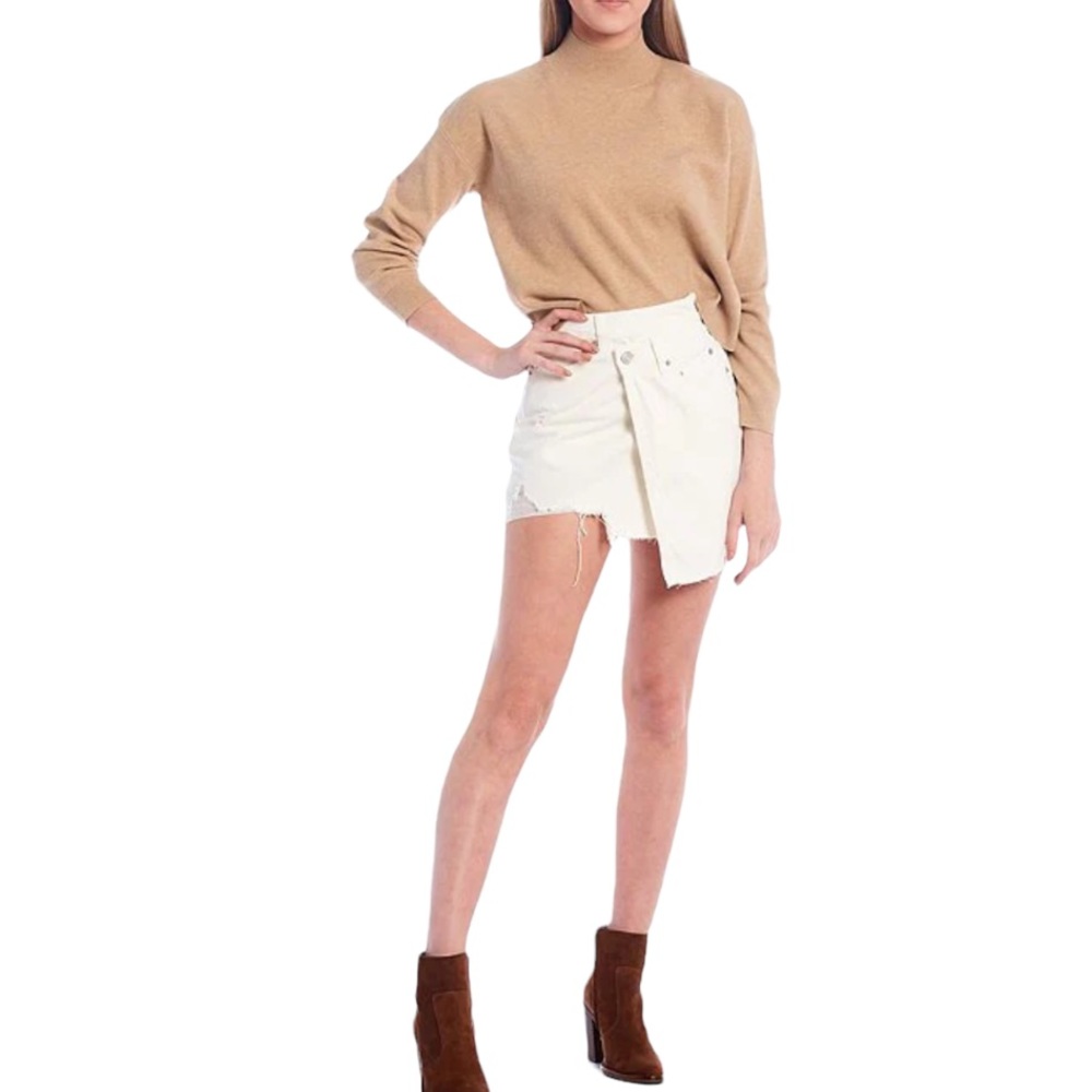 Gianni Bini Asymmetrical Denim Mini Skirt